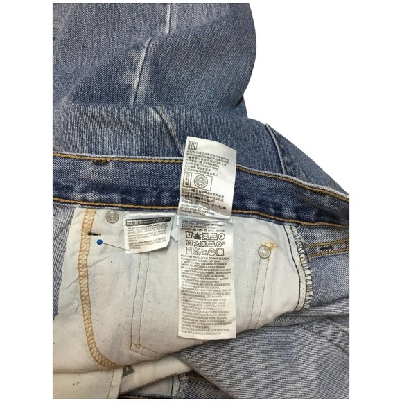 Levis 505 Mens Rigid Denim Straight Jeans Light Wash Blue 34 x 29 - Picture 7 of 8